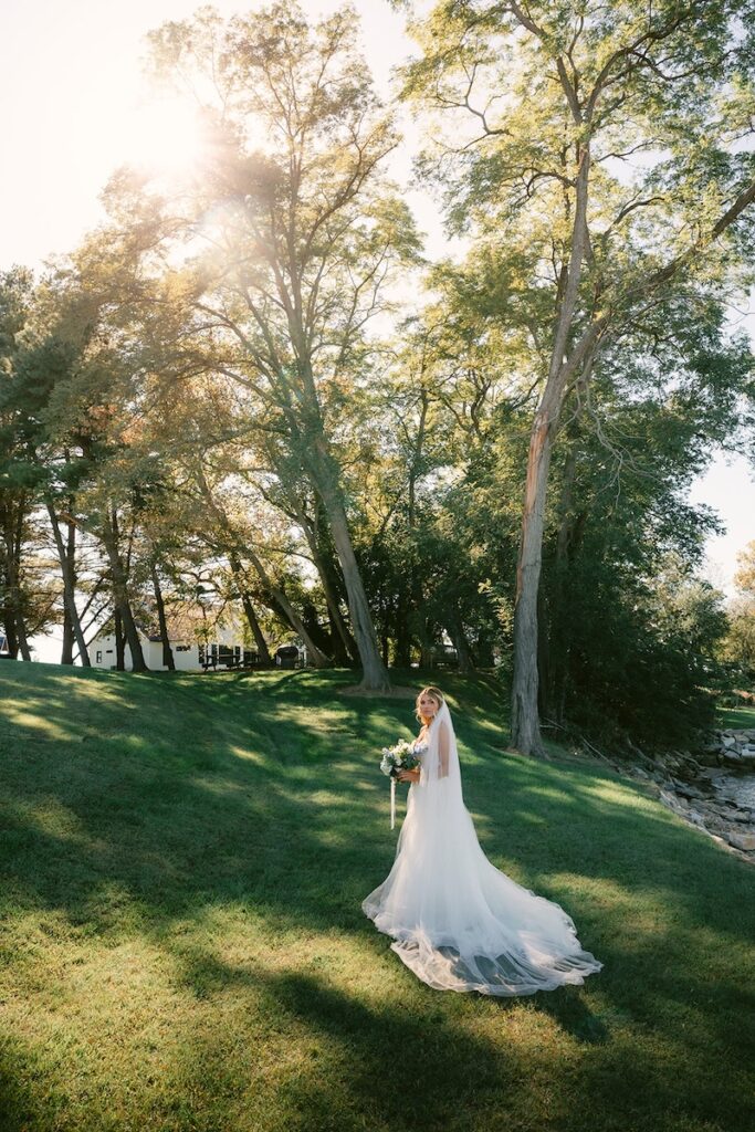 bride portrait outside at a private estate wedding